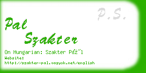 pal szakter business card